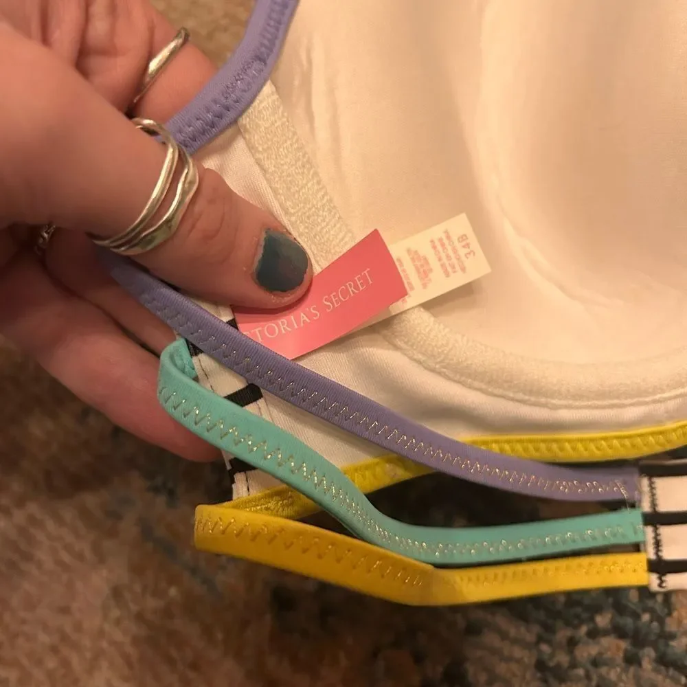 Victoria's Secret Colorful Trim Bikini Top